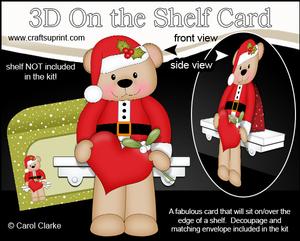 3D on the Shelf Card Kit - Little Christmas Livvy Bear