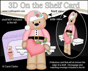 3D on the Shelf Card Kit - Little Christmas Livvy Bear