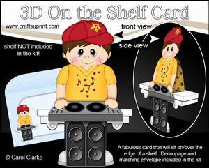 3D on the Shelf Card Kit - Little Dj Boy Dec