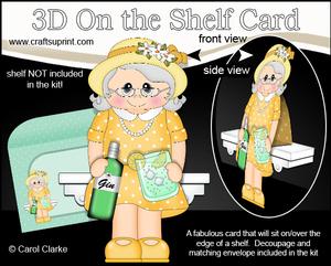 3D on the Shelf Card Kit - Gossip Galz - g & T Gwen