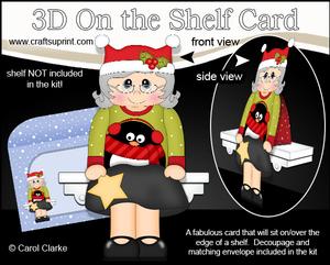 3D on the Shelf Card Kit - Christmas Jumper Old Lady