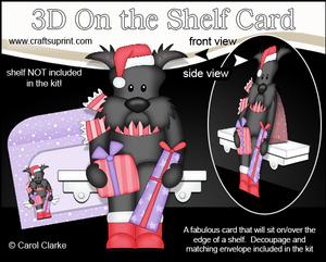 3D on the Shelf Card Kit - Christmas Maisie Scottie Dog