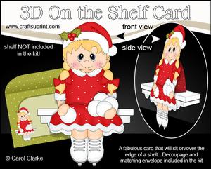 3D on the Shelf Card Kit - Little Christmas Ice Skater