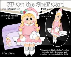 3D on the Shelf Card Kit - Little Christmas Ice Skater