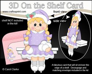 3D on the Shelf Card Kit - Little Christmas Ice Skater