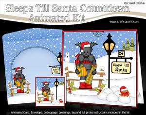3D Xmas Hamish Scottie Dog Sleeps Till Santa Countdown Card