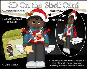 3D on the Shelf Card Kit - Ethnic Christmas Jumper Girl