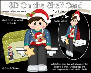 3D on the Shelf Card Kit - Little Christmas Jumper Boy