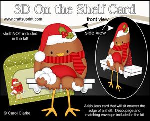 3D on the Shelf Card Kit - Christmas Bobbin Robin