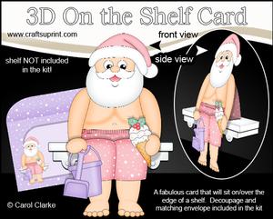 3D on the Shelf Card Kit - Christmas Santa on the Beach