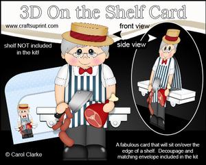 3D on the Shelf Card Kit - Little Old Man Butcher Mr Jones