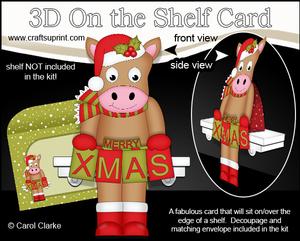 3D on the Shelf Card Kit - Little Christmas Gigi Horse
