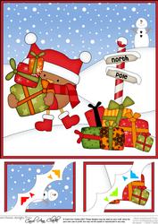 8 x 8 Christmas Bobbin Robin Scalloped Corner Topper