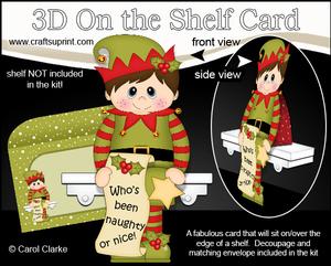 3D on the Shelf Card Kit - Christmas Little Elf