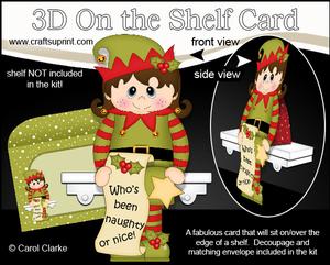 3D on the Shelf Card Kit - Christmas Little Elf