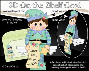 3D on the Shelf Card Kit - Christmas Little Elf