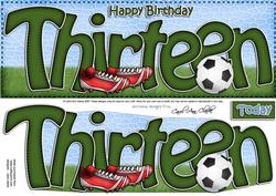 Large Dl 13th Birthday Football Card & 3D Decoupage