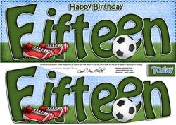 Large Dl 15th Birthday Football Card & 3D Decoupage