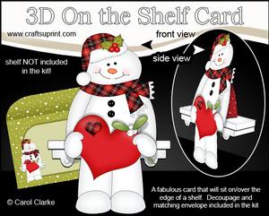 3D on the Shelf Card Kit - Little Christmas Snowman Mac