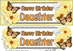 Large Dl Birthday Daughter Floral Butterflies 3D Decoupage