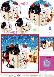 Singing Cats Merry Carollers Circle Pyramage Topper