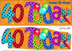 Large Dl 40th Birthday Celebrations Card & 3D Decoupage