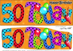 Large Dl 50th Birthday Celebrations Card & 3D Decoupage