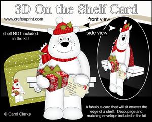 3D on the Shelf Card Kit - Little Christmas Polar Bear Ben