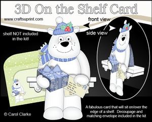 3D on the Shelf Card Kit - Little Christmas Polar Bear Ben