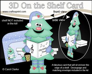 3D on the Shelf Card Kit - Little Singing Christmas Tree