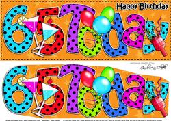 Large Dl 65th Birthday Celebrations Card & 3D Decoupage