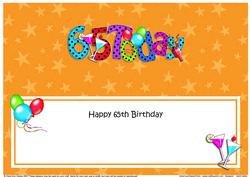 Large Dl 65th Birthday Celebrations Insert