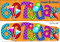 Large Dl 60th Birthday Celebrations Card & 3D Decoupage