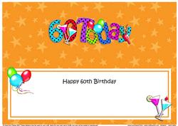 Large Dl 60th Birthday Celebrations Insert