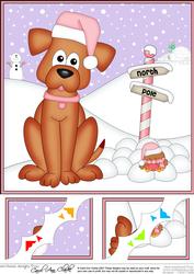 8 x 8 Christmas Rusty Dog Scalloped Corner Topper