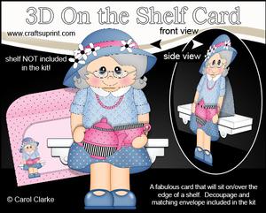 3D on the Shelf Card Kit - Gossip Galz - Tea Pot Thora