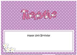 Large Dl 25th Birthday Flowers Insert
