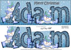 Large Dl Christmas Adam Snowmen 3D Decoupage
