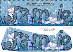 Large Dl Christmas Jamie Snowmen 3D Decoupage