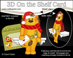 3D on the Shelf Card Kit - Christmas Lloyd Lion