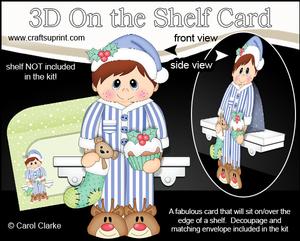 3D on the Shelf Card Kit - Little Christmas Pyjama Boy