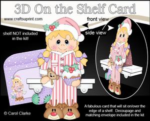 3D on the Shelf Card Kit - Little Christmas Pyjama Girl