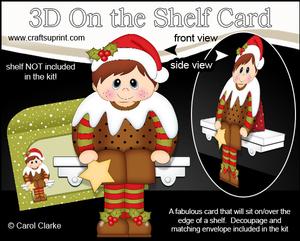 3D on the Shelf Card Kit - Christmas Pudding Fancy Dress