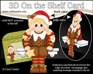 3D on the Shelf Card Kit - Christmas Pudding Fancy Dress