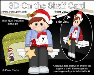 3D on the Shelf Card Kit - Little Christmas Jumper Boy