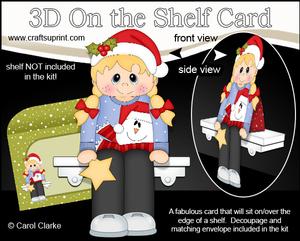 3D on the Shelf Card Kit - Little Christmas Jumper Girl