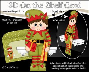 3D on the Shelf Card Kit - Little Christmas Elf Presents