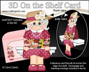 3D on the Shelf Card Kit - Gossip Galz - Cupcake Carrie