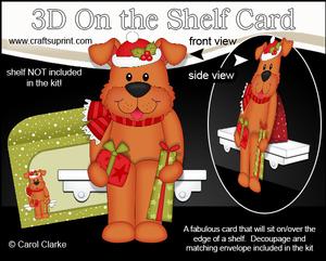 3D on the Shelf Card Kit - Little Christmas Rusty Dog