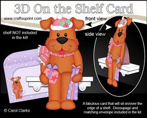 3D on the Shelf Card Kit - Little Christmas Rusty Dog